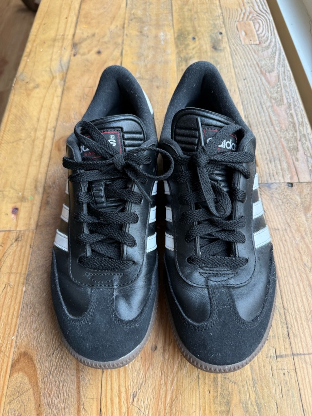 adidas Black Sambas Sneakers with White Stripes